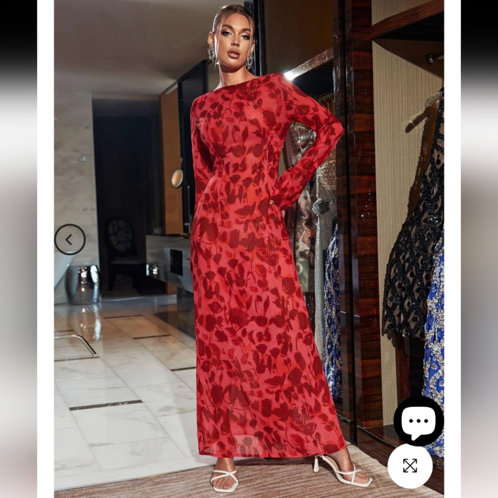 Elegant Red Maxi Dress